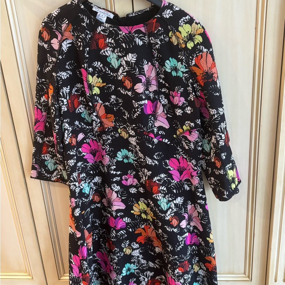 Oscar de la Renta Floral Kids Dress - Black, Pink, Orange, Green
